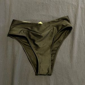 New with tags black ripped crossover bikini bottom.